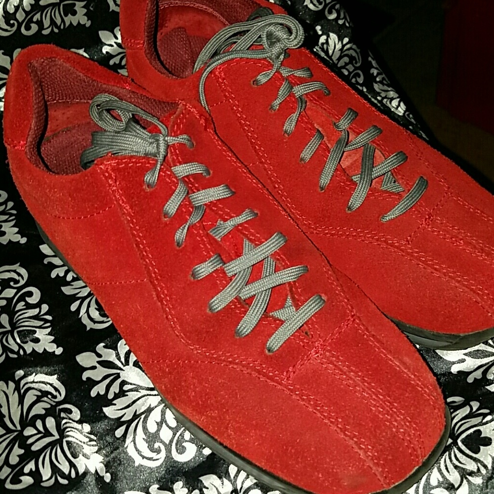 Red Leather/Suede Shoes